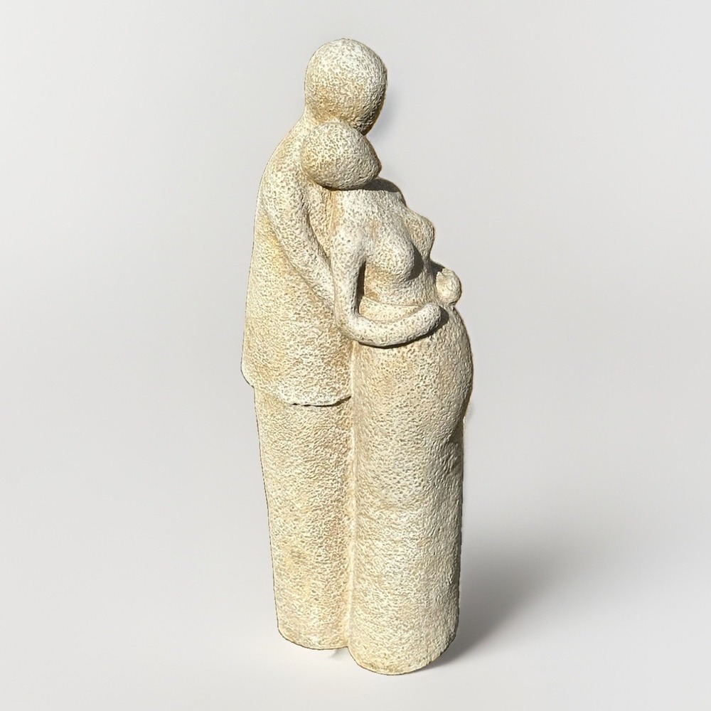VTG Crosa 2004 Abstract Expecting Couple Sculpture Man Pregnant Woman Resin